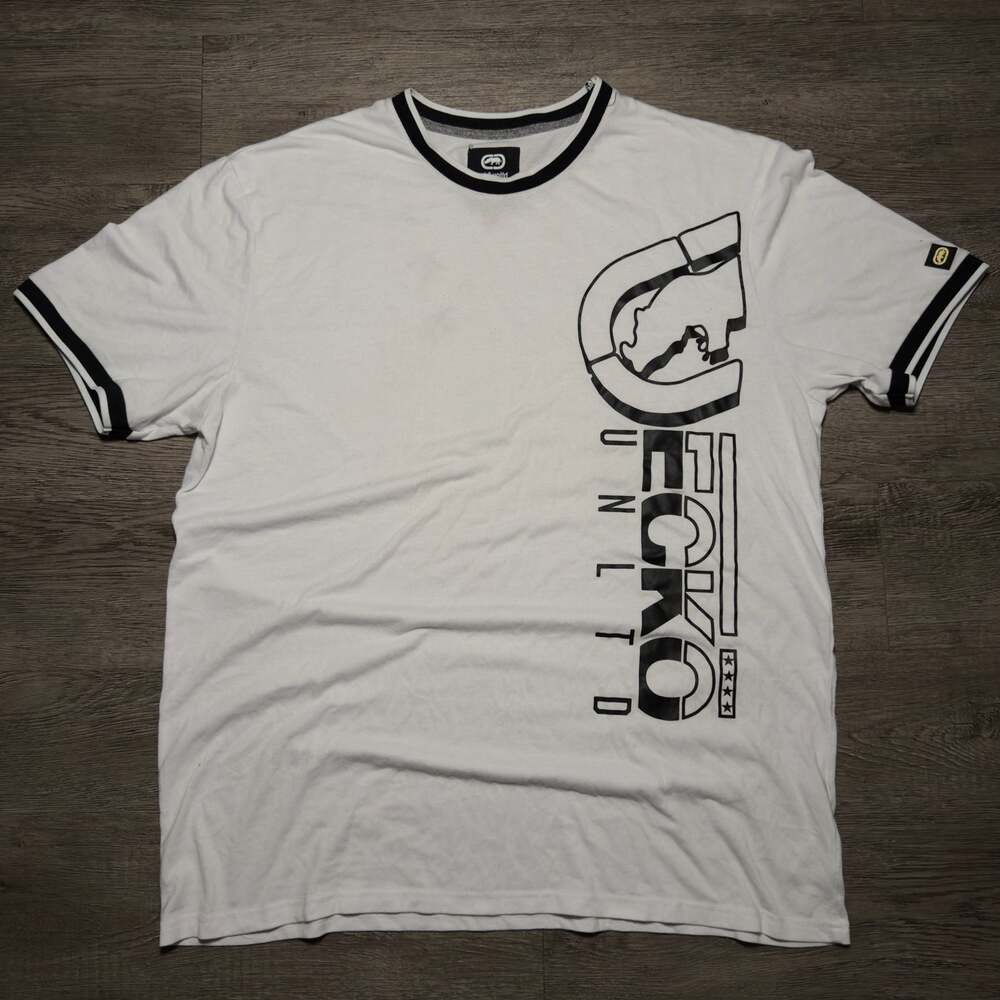 Ecko Unltd. Men's White Graphic Ringer T-Shirt